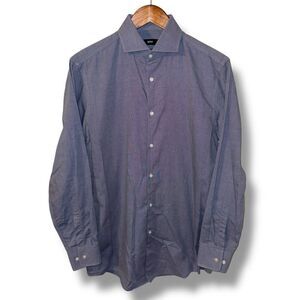 Boss Hugo Boss French Blue Sharp-Fit Spread Collar Dress Shirt M 15.5